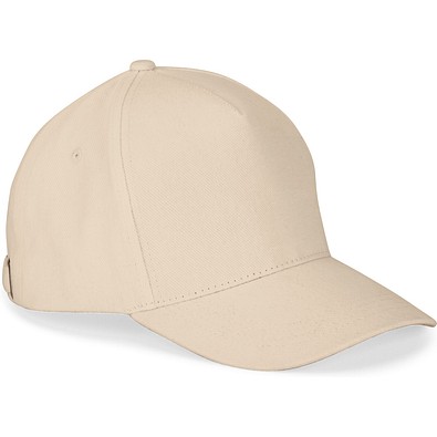 ASHTON. Kappe aus 100% Baumwolle (260gsm) mit 5 Segmenten, Beige