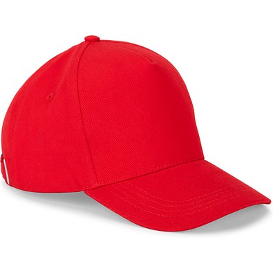 ASHTON. Kappe aus 100% Baumwolle (260gsm) mit 5 Segmenten, Rot