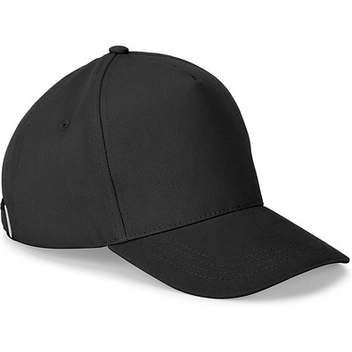 ASHTON. Kappe aus 100% Baumwolle (260gsm) mit 5 Segmenten, Schwarz