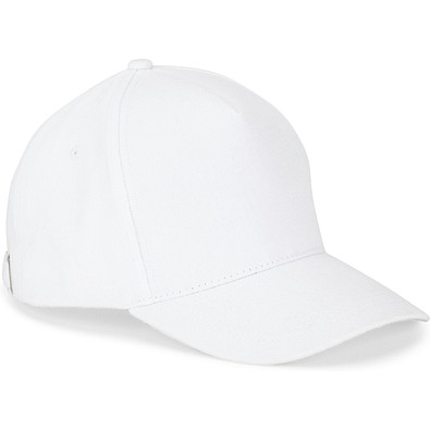 ASHTON. Kappe aus 100% Baumwolle (260gsm) mit 5 Segmenten, Weiß
