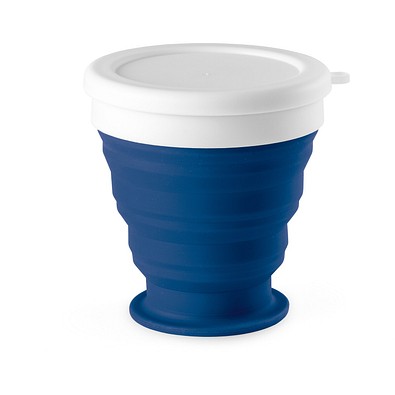 ASTRADA. faltbarer Reisebecher aus Silikon und PP 250 ml, Blau