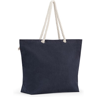 ATHENS. Strandtasche aus recycelter Baumwolle (70 %) und recyceltem Polyester (30 %) (220 g/m²), Blau