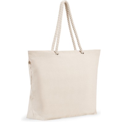 ATHENS. Strandtasche aus recycelter Baumwolle (70 %) und recyceltem Polyester (30 %) (220 g/m²), Naturhell