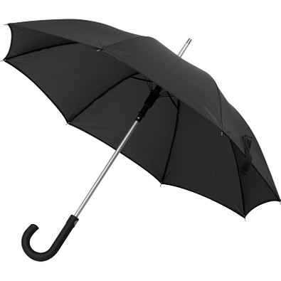 Automatik-Regenschirm aus Polyester mit Alugestänge, schwarz