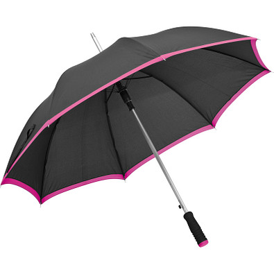 Automatik-Regenschirm Border, schwarz/pink