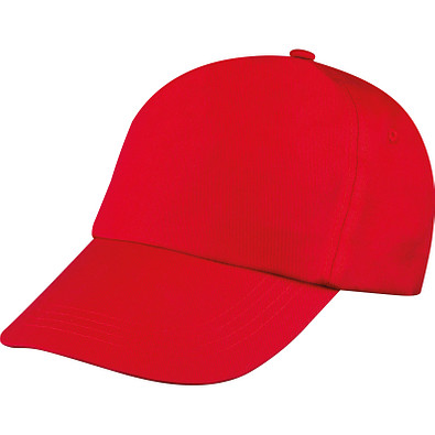 AZO-freie 5 Panel Baumwoll-Baseball-Cap, rot