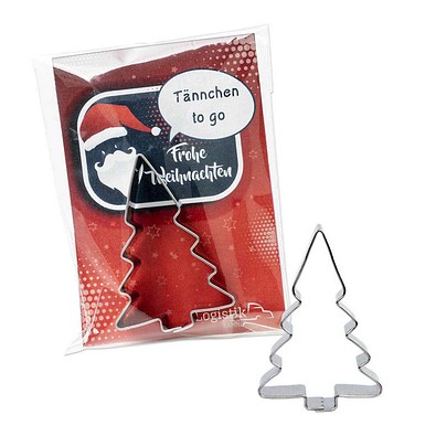 Backförmchen in der Werbetüte, Winter, Weihnachtsbaum, 2-seit. Druck