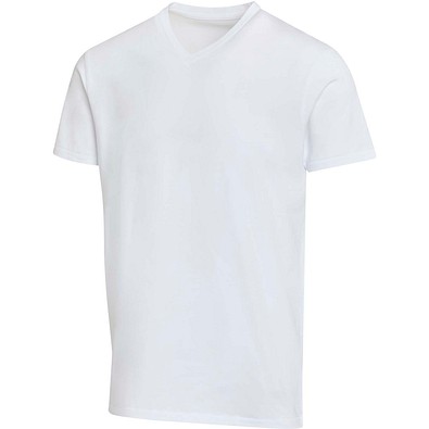 Balfour 200 g/m² Kurzärmeliges T-Shirt V-Ausschnitt Bio Baumwolle (OCS), unisex, weiss, L