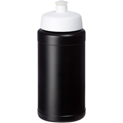 Baseline® Plus 500 ml Flasche mit Sportdeckel, schwarz/weiß