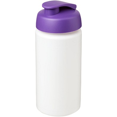 Baseline® Plus grip 500 ml Sportflasche mit Klappdeckel, weiß/lila