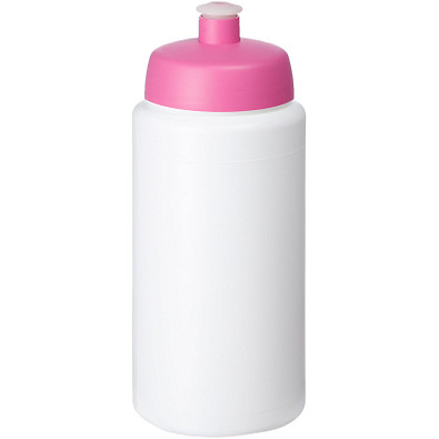 Baseline Plus grip Sportflasche mit Sportdeckel, 500 ml, weiss,rosa