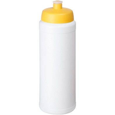 Baseline® Plus grip 750 ml Sportflasche mit Sportdeckel, weiß/gelb