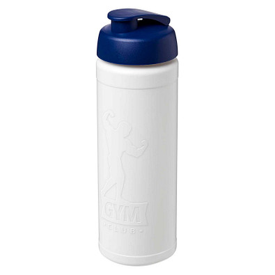 Baseline Rise 750 ml Sportflasche mit Klappdeckel, weiß / blau