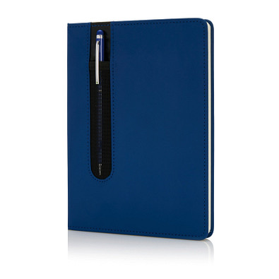 XD COLLECTION Notizbuch mit Stylus-Stift Basic Hardcover PU, DIN A5, liniert, dunkelblau