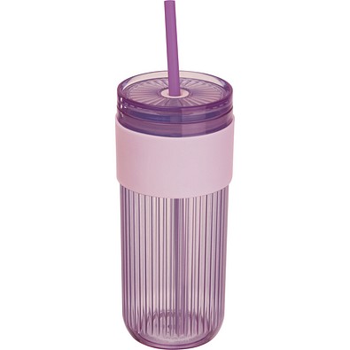 Becher mit Trinkhalm, 660ml SOLEDAD, lila