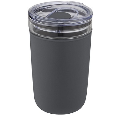 Bello 420 ml Glasbecher mit Außenwand aus recyceltem Kunststoff, grau