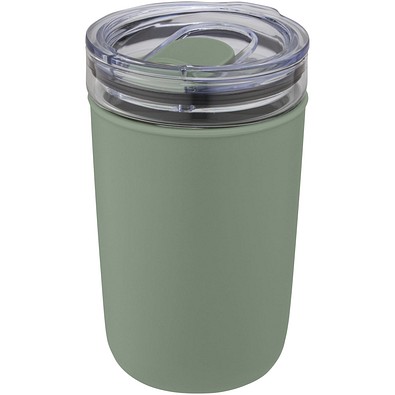Bello 420 ml Glasbecher mit Außenwand aus recyceltem Kunststoff, heather grün