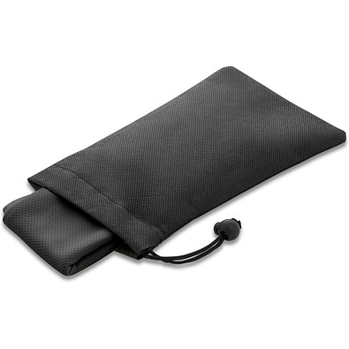 BERNAL. Sporthandtuch aus recyceltem Polyester (100% rPET) dient zur Erfrischung mit Vliesstoffbeutel, Schwarz