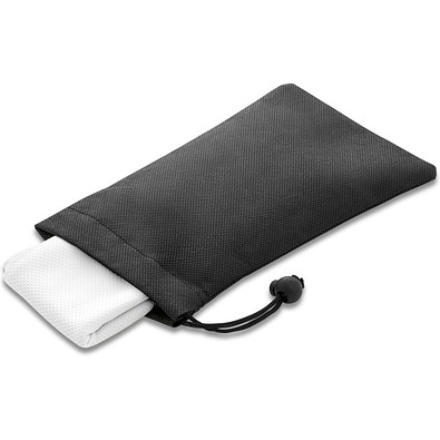 BERNAL. Sporthandtuch aus recyceltem Polyester (100% rPET) dient zur Erfrischung mit Vliesstoffbeutel, Weiß