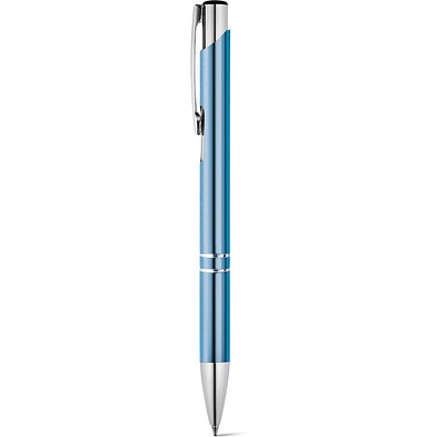 BETA. Aluminium-Kugelschreiber mit Clip, Hellblau