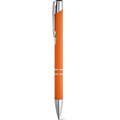 BETA SOFT. Kugelschreiber aus Aluminium mit Gummifinish, Orange