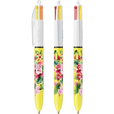 BIC® 4 Colours® Sun Kugelschreiber Weiß/Gelb