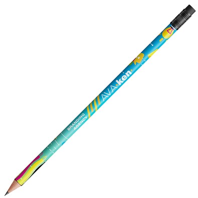 BIC® Evolution® Ecolutions® Radiergummi-Bleistift gespitzt, weiß, Hülse & Radiergummi schwarz, inkl. Druck komplett rundum