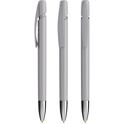 BIC® Media Clic Advance Kugelschreiber mit Metallspitze grau, blaue Mine