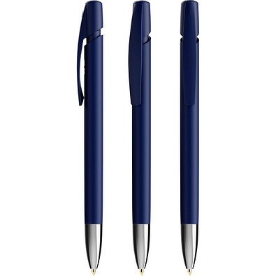 BIC® Media Clic Advance Kugelschreiber mit Metallspitze marineblau, blaue Mine