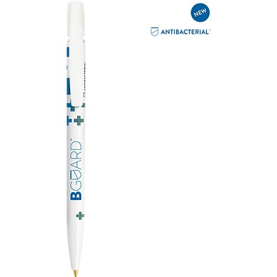BIC® Media Clic BGUARD™ Antibakterieller Kugelschreiber Antibac. Logo Weiße Wache Blaue Tinte