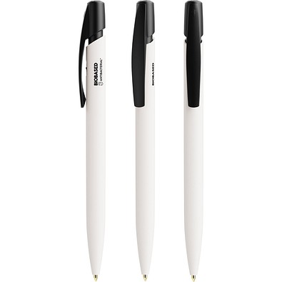 BIC® Media Clic BIO Based BGUARD™ Antibakterieller Kugelschreiber Weiß Blaue Tinte