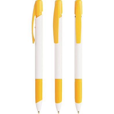 BIC® Media Clic Grip Ecolutions® Kugelschreiber Weiß/Gelb Blaue Tinte