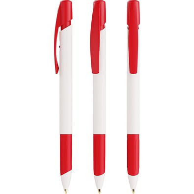 BIC® Media Clic Grip Ecolutions® Kugelschreiber Weiß/Rot Blaue Tinte