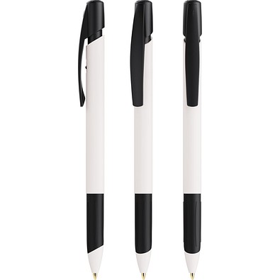 BIC® Media Clic Grip Ecolutions® Kugelschreiber Weiß/Schwarz Blaue Tinte
