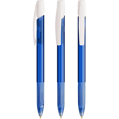 BIC® Media Clic Grip Kugelschreiber Gefrostetes Dunkelblau/Gefrostetes Weiß Blaue Tinte