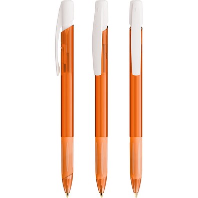 BIC® Media Clic Grip Kugelschreiber Gefrostetes Orange/Gefrostetes Weiß Blaue Tinte