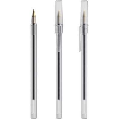 BIC® Round Stic® Ballpen Gefrostetes Weiß Blaue Tinte