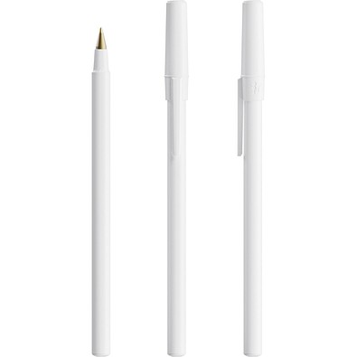 BIC® Round Stic® Ballpen Weiß Blaue Tinte