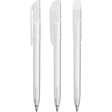 BIC® Super Clip ballpen Transparent Blaue Tinte