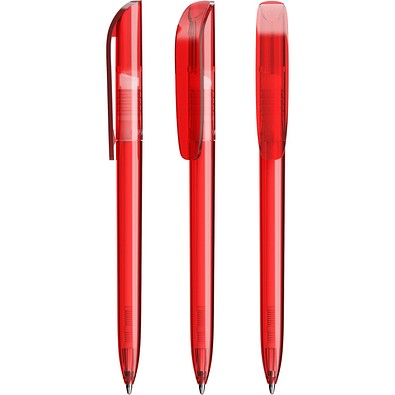 BIC® Super Clip ballpen Transparentes Rot Blaue Tinte