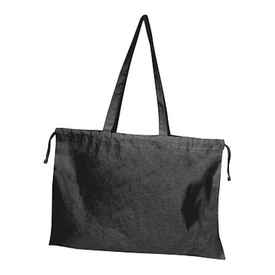 Bio Baumwolltasche (GOTS) mit Verschluss , schwarz