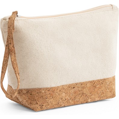 BLANCHETT. Kulturtasche aus 100% Baumwolle und Kork, Naturhell