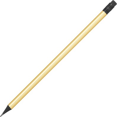 Bleistift mit Radiergummi in Metallic-Farben, gold