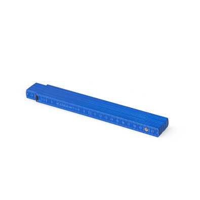 Metrie® Holz-Zollstock "Block 52", 2 m, blau, weiße Skala