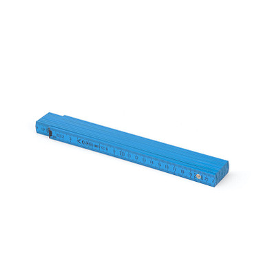 Metrie® Holz-Zollstock "Block 52", 2 m, Process Blue, schwarze Skala