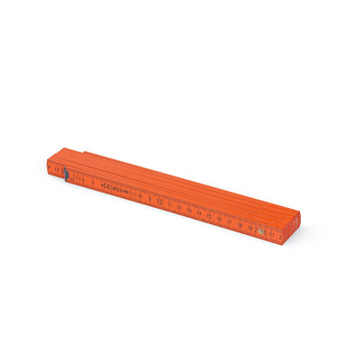 Holz-Zollstock Medida, 2 m, orangerot, schwarze Skala