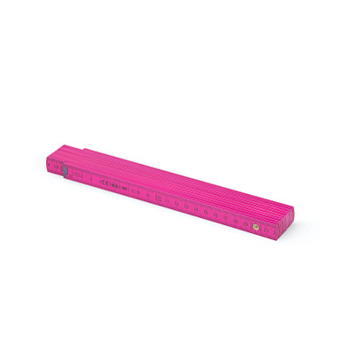 Holz-Zollstock Medida, 2 m, rosa, schwarze Skala