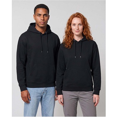 Boris Oversize Kapuzenpullover aus recycelter 280 g/m2 Bio Baumwolle (OCS), unisex, schwarz, S