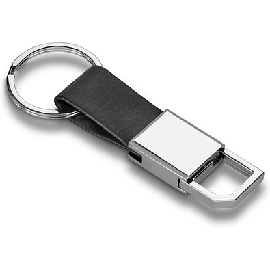 BOURCHIER. Schlüsselanhänger aus PU und Metall, Schwarz