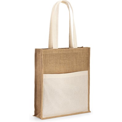 BRAGA. Jutetasche (240 g/m²) und Tasche aus 100% Baumwolle (140 g/m²), Natur